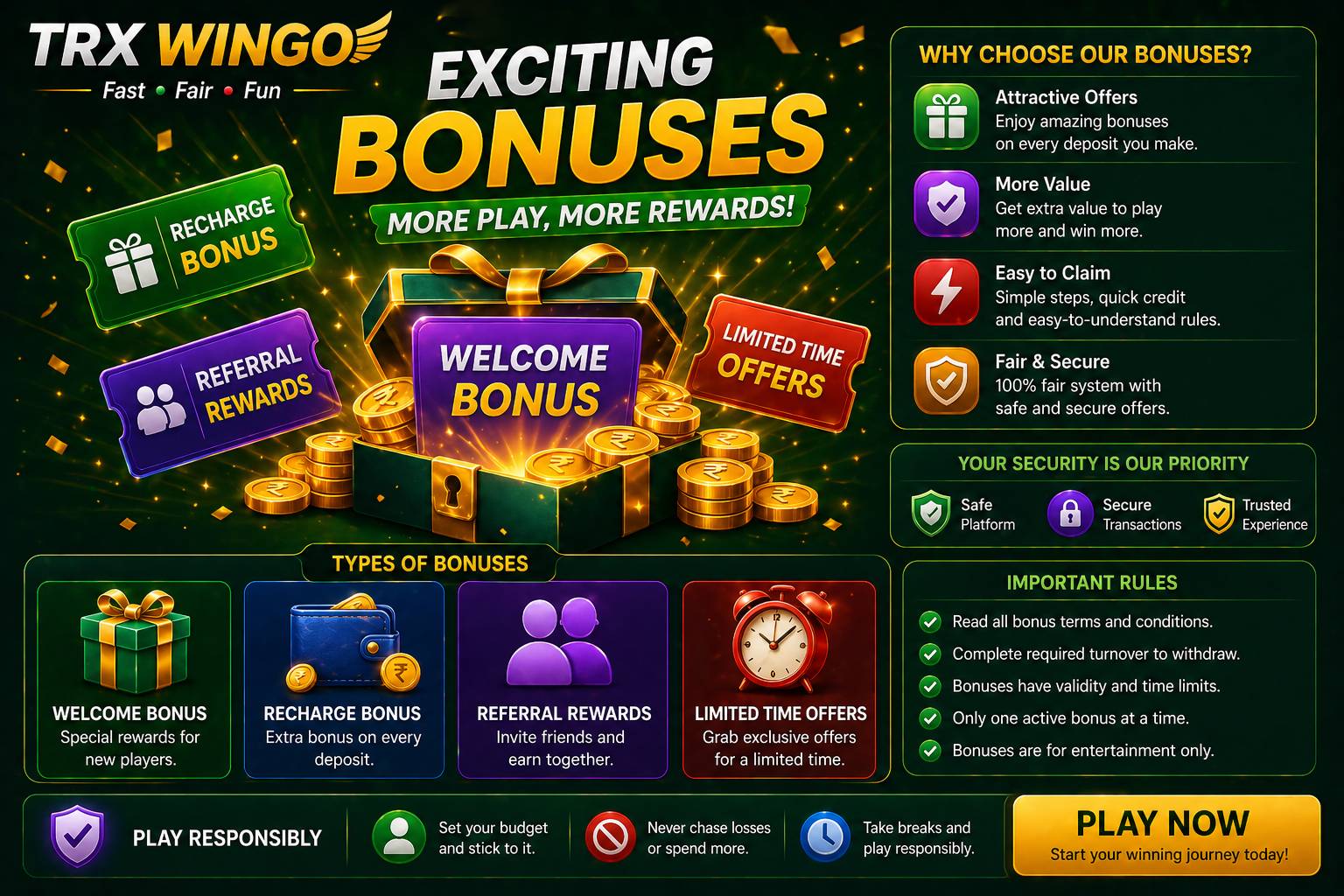 Trx Wingo Game bonuses India