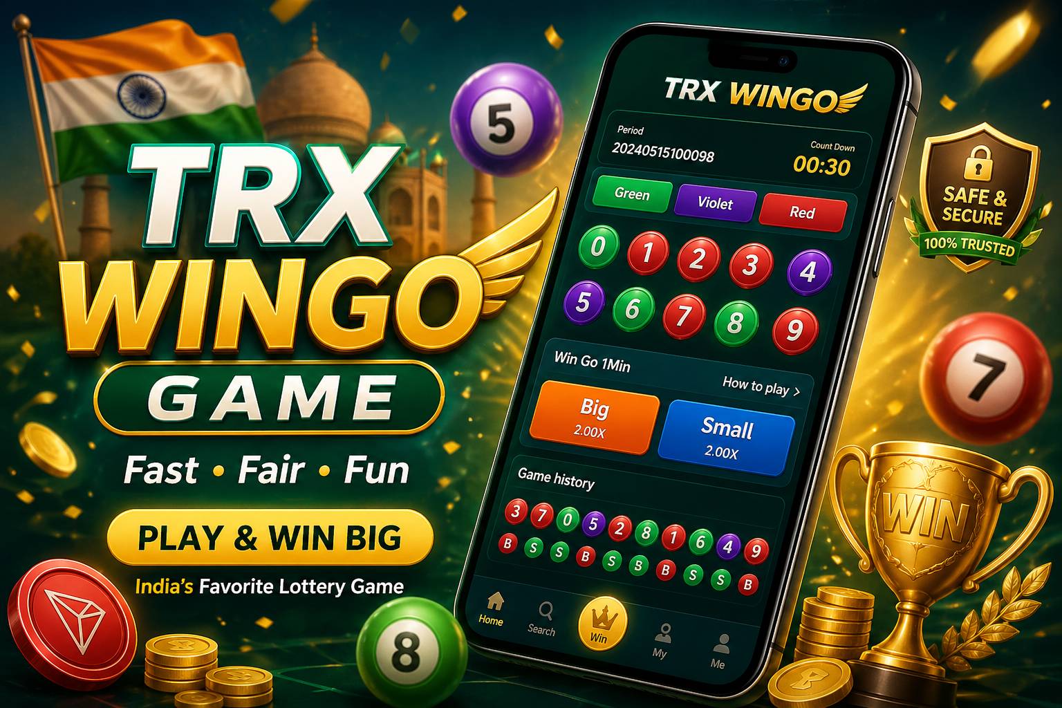 Trx Wingo Game India mobile lottery